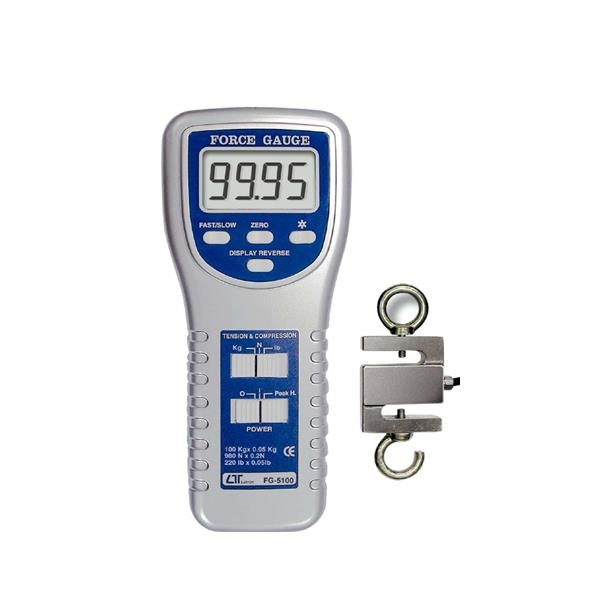 LUTRON FG-5100 100 kg 數位推拉力計與原廠荷重夾具